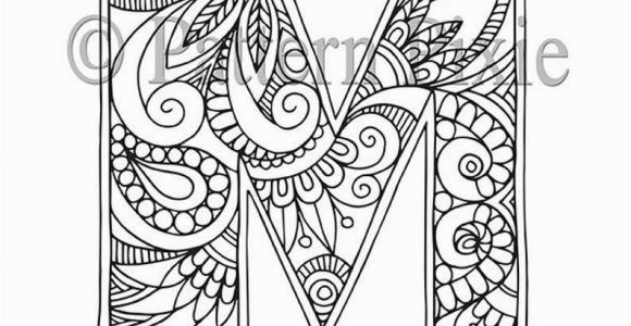 Coloring Pages Printable Letter M Adult Colouring Page Alphabet Letter "m"