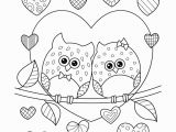 Coloring Pages Printable Valentine S Day Owls In Love with Hearts Coloring Page • Free Printable