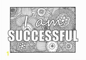 Coloring Pages Quotes for Adults I Am Successful Self Affirmation Adult Coloring Page with