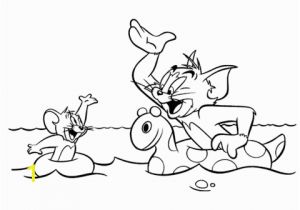 Coloring Pages tom and Jerry Printable tom and Jerry are Swimming In the Sea Coloring Page From tom