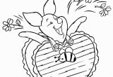 Coloring Pages Valentines Day Disney Piglet Wearing Valentines Day Chocolate Coloring Page with