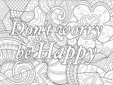 Coloring Pages with Quotes Printable Don T Worry Be Happy Positive & Inspiring Quotes Adult