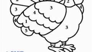 Coloring Turkey Pages for Preschoolers Color by Number Thanksgiving Turkey