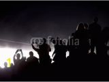 Concert Crowd Wall Mural Stage Lights Concert Scene with Crowd In foreground Stage