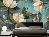 Contemporary Wall Decals Murals Lily Magnolian Floral Wall Decor Wall Mural Oil Paiting