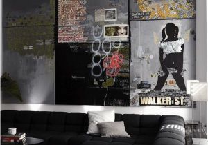 Contemporary Wall Murals Interior Man Cave Interiors Cool Bachelor Pad Living Room with Wall Art