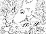 Coral Reef Coloring Pages to Print Shark Hunting In Coral Reef Super Coloring