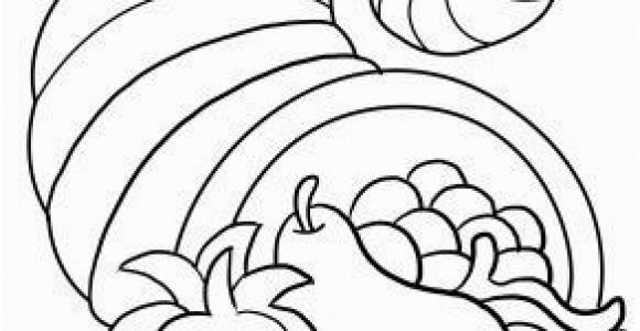 Cornucopia Basket Coloring Page Thanksgiving Cornucopia Coloring Page