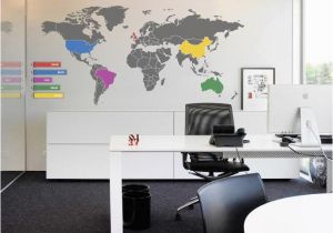 Corporate Office Wall Murals World Map Infographic Wall Sticker