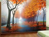 Country Scene Wall Murals Customized Wallpaper 3d Autumn Maple Leaf Natural Scene Wall