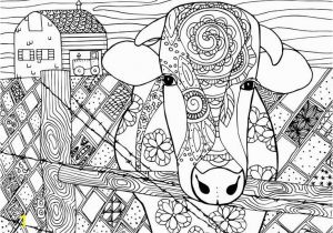 Cow Head Coloring Page Free Cow Animal Coloring Page for Adults Coloring Pages