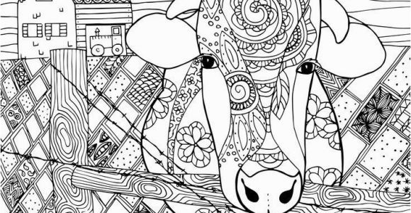 Cow Head Coloring Page Free Cow Animal Coloring Page for Adults Coloring Pages