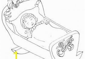 Cradle Coloring Page Baby In A Cradle Coloring Page