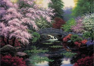 Cross Stitch Wall Mural M C G Textiles Candamar Design Bridge Of Tranquility Ctd X