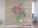 Cross Stitch Wall Mural Rose Cross Stitch Wall Mural by Bettysue