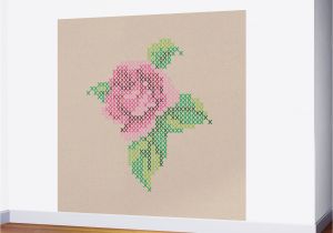 Cross Stitch Wall Mural Rose Cross Stitch Wall Mural