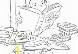 Curious George Printables Coloring Pages Curious George at the Library Printable Coloring Book Page for Kids