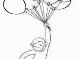 Curious George Printables Coloring Pages Curious George with Balloons Coloring Page