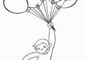 Curious George Printables Coloring Pages Curious George with Balloons Coloring Page