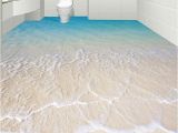 Custom Floor Tile Murals Custom Self Adhesive Floor Mural Wallpaper Modern Beach Seawater 3d