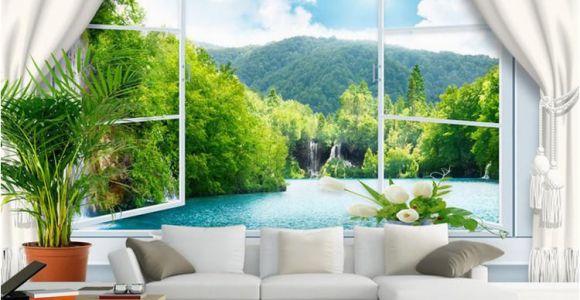 Custom Murals From Photos Custom Wall Mural Wallpaper 3d Stereoscopic Window Landscape