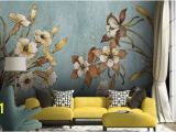 Custom Murals From Photos Vintage Floral Wallpaper Retro Flower Wall Mural Watercolor Painting
