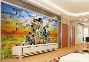 Custom Printed Wall Mural Großhandel Benutzerdefinierte Digital Print Wallpaper 3d Stereo Afrikanische Tierwelt Wohnzimmer Schlafzimmer Hintergrund Wanddekoration Wandbild