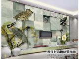 Custom Printed Wall Murals 3d Wall Murals Wallpaper Custom Picture Mural Wall 3d Stereo Birds and Animals 3d Living Room Wallpaper Free Shipping