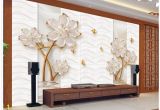 Custom Printed Wall Murals Customized Wallpaper for Walls Embossed Flower Home Decoration