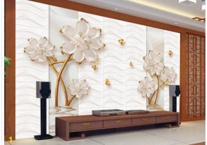 Custom Printed Wall Murals Customized Wallpaper for Walls Embossed Flower Home Decoration