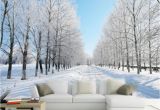Custom Size Wall Murals Custom Size 3d Wall Murals Wallpaper Winter Snow Tree Road Living