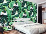 Custom Wall Mural Decal Custom Wall Mural Wallpaper European Style Retro Hand Painted Rain forest Plant Banana Leaf Pastoral Wall Painting Wallpaper 3d Free Wallpaper Hd