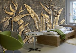 Custom Wall Mural From Photo Beibehang Custom Wallpaper Murals Golden Bird Of Paradise Sculpture