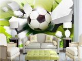 Custom Wall Mural From Photo Custom Wall Mural Wallpaper Modern 3d Stereoscopic Football Broken