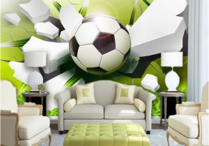 Custom Wall Mural From Photo Custom Wall Mural Wallpaper Modern 3d Stereoscopic Football Broken