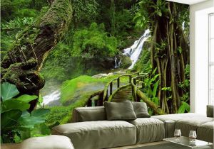 Custom Wall Mural Prints Custom Wallpaper Murals 3d Hd Nature Green forest Trees Rocks