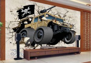 Custom Wall Mural Wallpaper Us $13 76 Off Custom Mural Wallpaper 3d Cartoon Broken Wall Out Car Photo Wallpaper Children Bedroom Living Room Tv Background Home Decor In