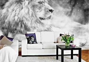 Custom Wall Murals Canada Custom Wallpaper Mural Black and White Animal Lion Papier