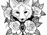 Cute Animal Coloring Pages for Adults Cute Fox with Roses