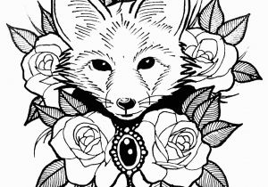 Cute Animal Coloring Pages for Adults Cute Fox with Roses