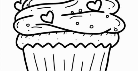 Cute Cupcake Coloring Pages Icolor "cupcakes" Cupcake with Sprinkles & Tiny Hearts 564