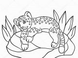 Cute Little Baby Animal Coloring Pages Coloring Pages Little Cute Baby Jaguar On the Stone — Stock Vector