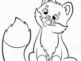Cute Little Baby Animal Coloring Pages Coloring Pages Wild Animals Little Cute Baby Fox Looks at the Fly