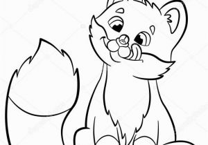 Cute Little Baby Animal Coloring Pages Coloring Pages Wild Animals Little Cute Baby Fox Looks at the Fly