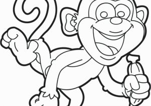 Cute Monkey Coloring Pages Cute Monkey and Banana Cartoon Coloring Pages
