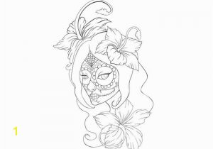 Cute Sugar Skull Coloring Pages Sugar Skull Girl Coloring Sheet for Dia De Los Muertos