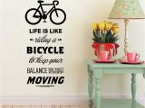 Cycling Wall Murals Life is Like Riding A Bicycle Quote Bike Wall Sticker Diy Cycling