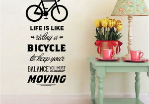 Cycling Wall Murals Life is Like Riding A Bicycle Quote Bike Wall Sticker Diy Cycling