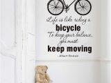 Cycling Wall Murals Life is Like Riding A Bicycle Quote Wall Sticker Motivational Motto