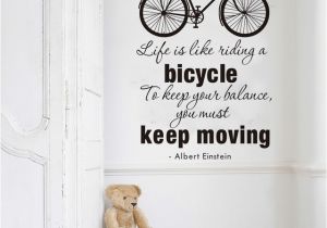 Cycling Wall Murals Life is Like Riding A Bicycle Quote Wall Sticker Motivational Motto